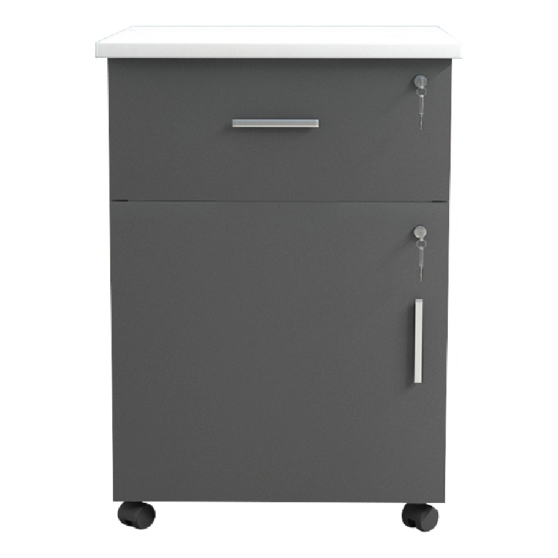 创世人 活动柜办公桌可移动带锁资料柜矮柜桌下文件柜储物活动柜落地柜
