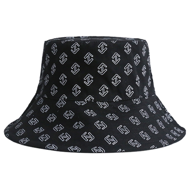 艾洵依渔夫帽女潮牌字母显脸小日系大沿网红韩版旅游户外帽子双面戴盆帽