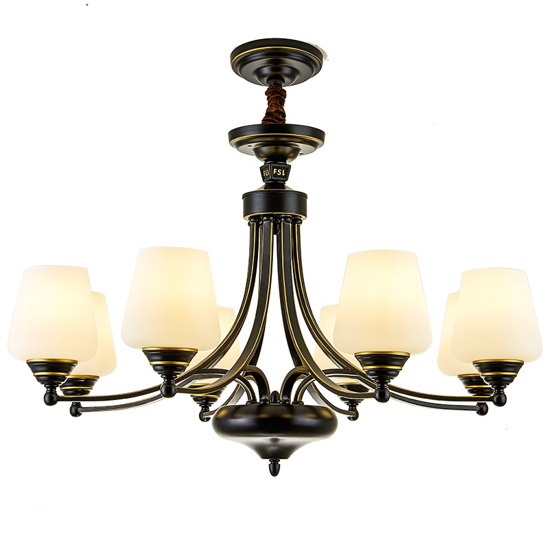 FSL佛山照明 客厅灯餐厅卧室铁艺吊灯美式乡村复古欧式现代灯具