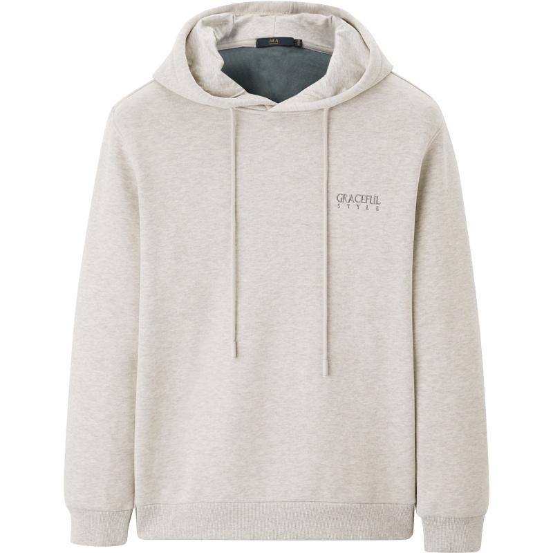 HLA/海澜之家休闲连帽卫衣2019冬季舒适花纱套头衫男