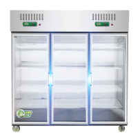 乐创(lecon) 商用四门六门冰柜冷柜立式商用冰箱保鲜柜冷藏柜冷冻柜不锈钢展示柜 三门全冷藏(玻璃门)