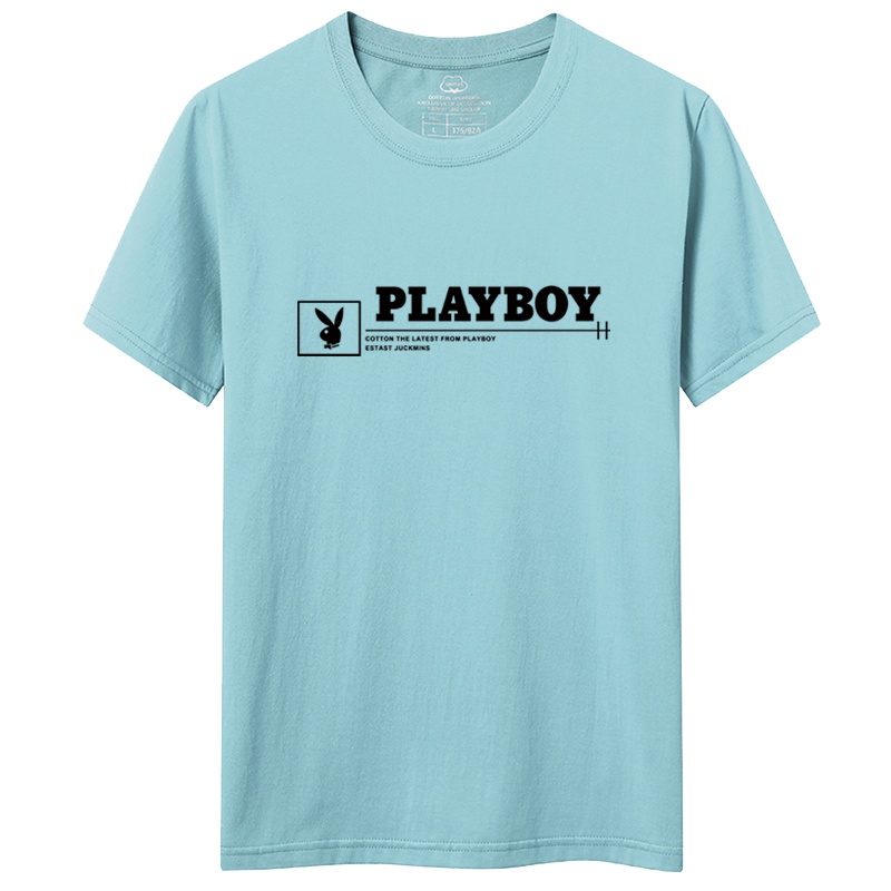 花花公子(PLAYBOY ICON)男士时尚休闲2020简约纯色圆领夏季短袖T恤