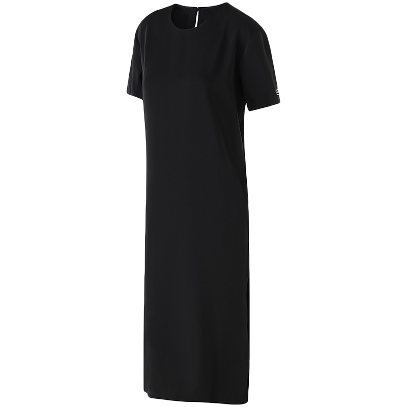 adidas阿迪达斯三叶草女裙休闲服侧开衩短袖长裙DU7256