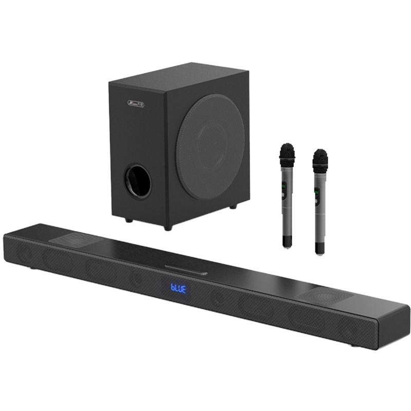 JY AUDIO/万音 A9K+S8 5.1声道回音壁电视音响无线话筒家用K歌音响套餐