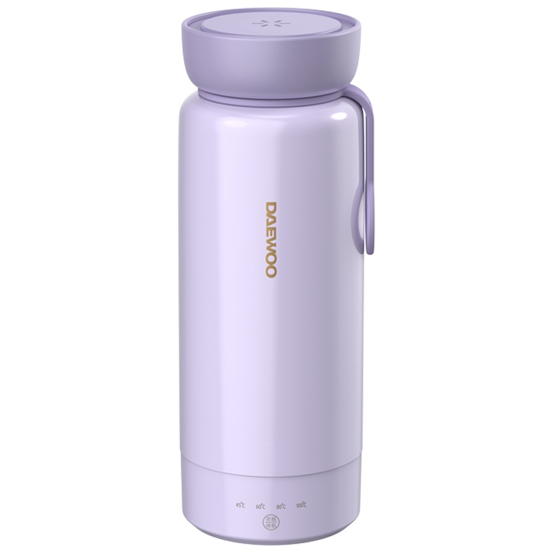 大宇(DAEWOO)电热水壶便携烧水壶旅行彩虹杯办公室家用保温一体烧水杯D8 黛雾紫