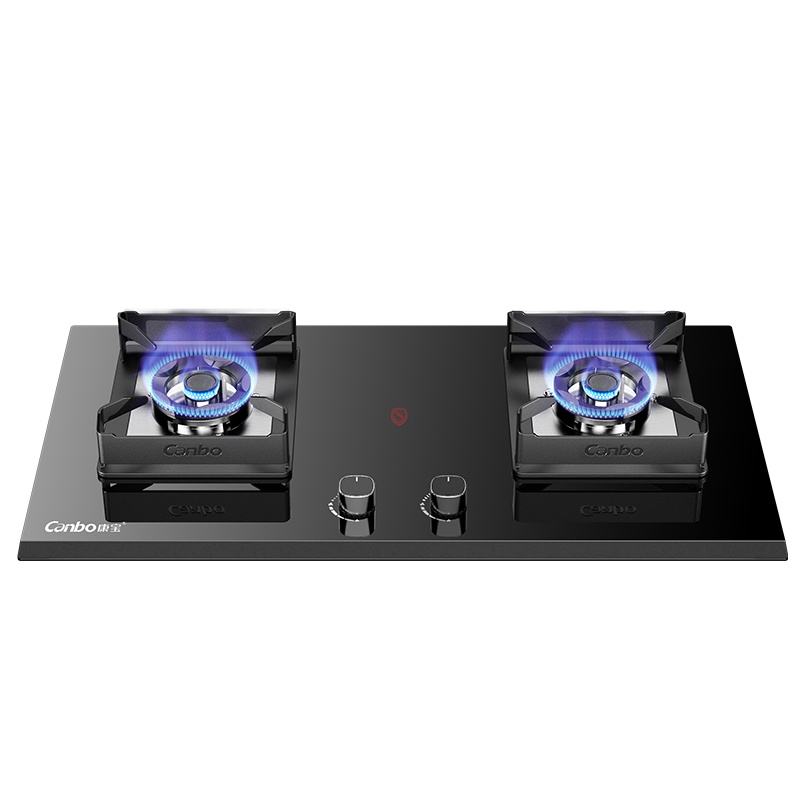 康宝(Canbo)5KW燃气灶液化气 煤气炉双灶台 嵌入式台式家用 防爆钢化玻璃大火力灶具 JZY-2QB520