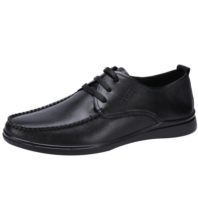 木林森男鞋系带商务休闲鞋牛皮鞋子SS97102