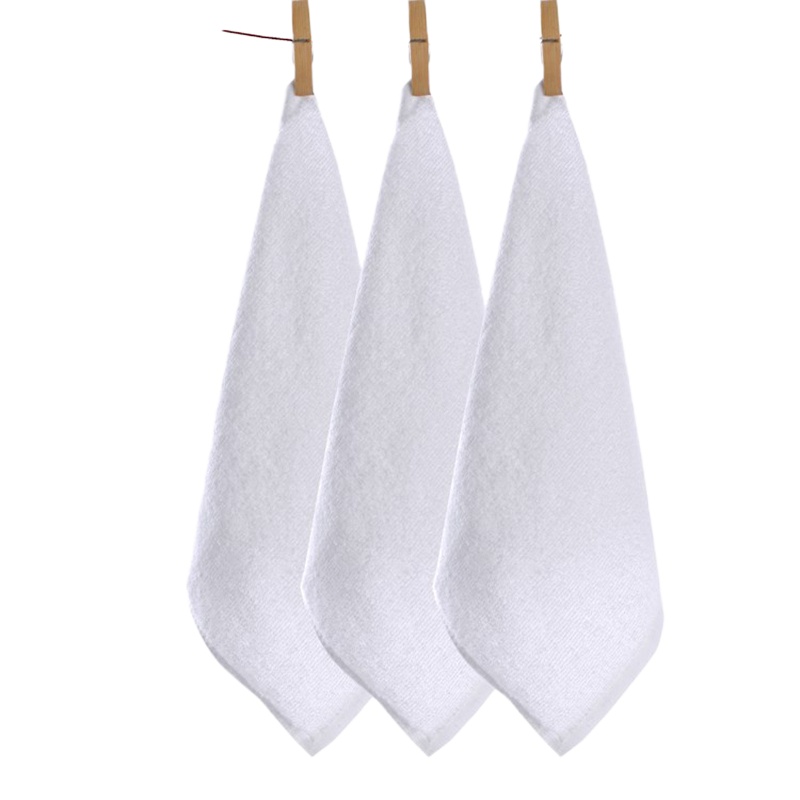 三清 白色纯棉小方巾四方酒店全棉擦手巾 25*25 两条/组