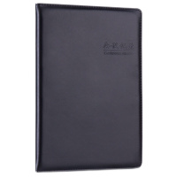 得力(deli) 16K80张大号会议记录本皮面本 记事本笔记本子文具办公用品 黑色7949