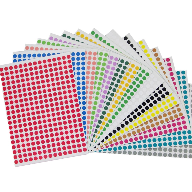 得力(deli)彩色圆点 数字圆形不干胶防水标签浅橙色