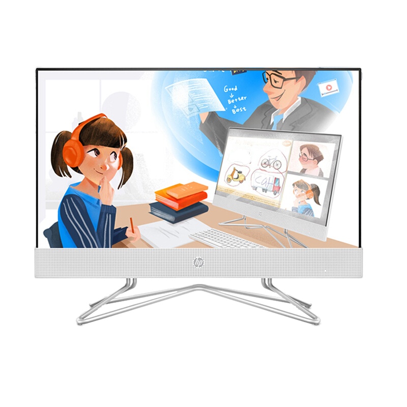 惠普(HP)小欧 21.5英寸高清一体机电脑 家用办公娱乐学习一体机电脑 J4025 16G 512GB固态 UMA 无线蓝牙 三年上门 FHD高色域 定制版