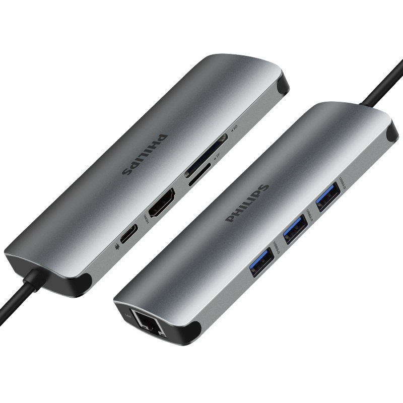 飞利浦type-c拓展坞电脑转换器 转接头笔记本扩展macbook pro苹果配件air投影仪转换器SWR1607B