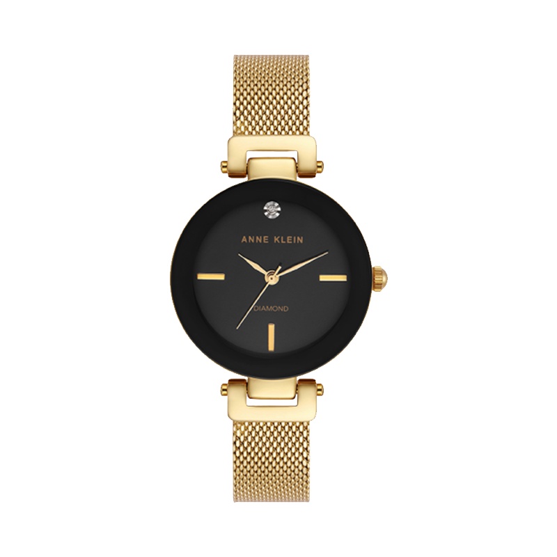 安妮克莱因（ANNE KLEIN）璀璨永恒系列镶钻潮流时尚简约合金表带石英女表AK/2472BKGB