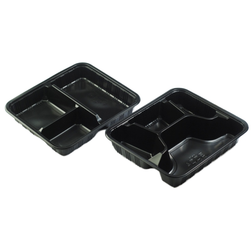 一次性可微波加热食品级4格快餐盒一箱(300个)