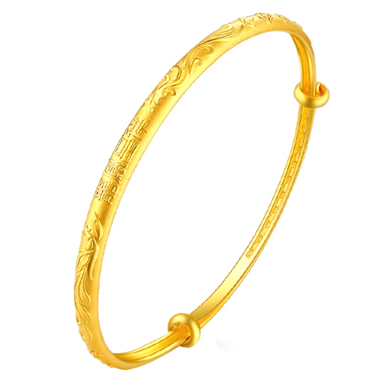 周大生黄金手镯新款正品999足金儿童龙凤镯子金镯子宝宝手镯送礼