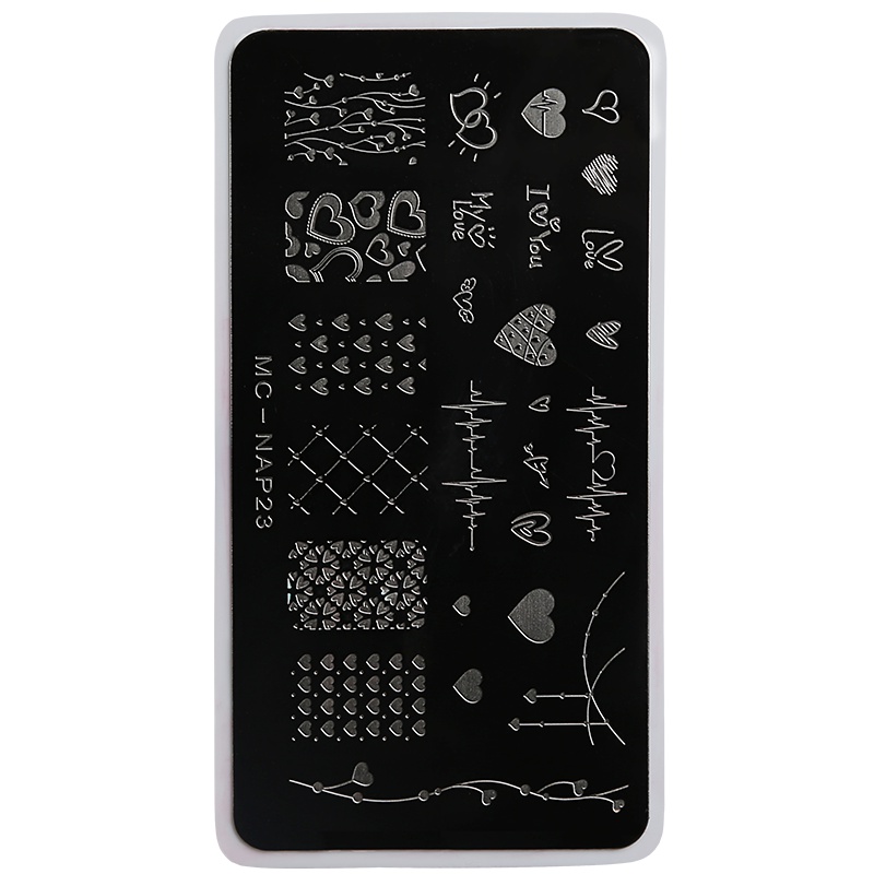 Miss Candy美甲工具 DIY美甲印花钢板指甲美甲模板印花版印花模板 心跳NAP23