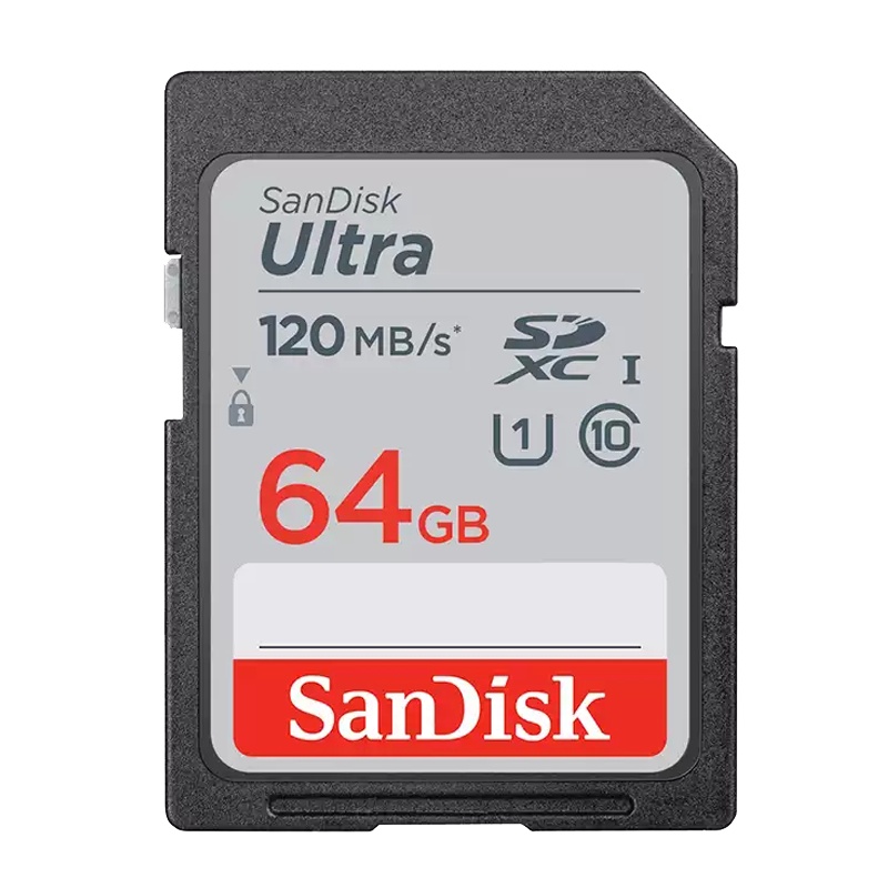 [免邮]闪迪(SanDisk)64G SD卡相机内存卡 class10 SDXC单反微单相机存储卡读取120M/s