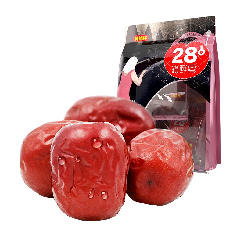 [好想你_锁鲜枣500g*3袋]免洗红枣新疆特产奶枣原料独立小包装3袋