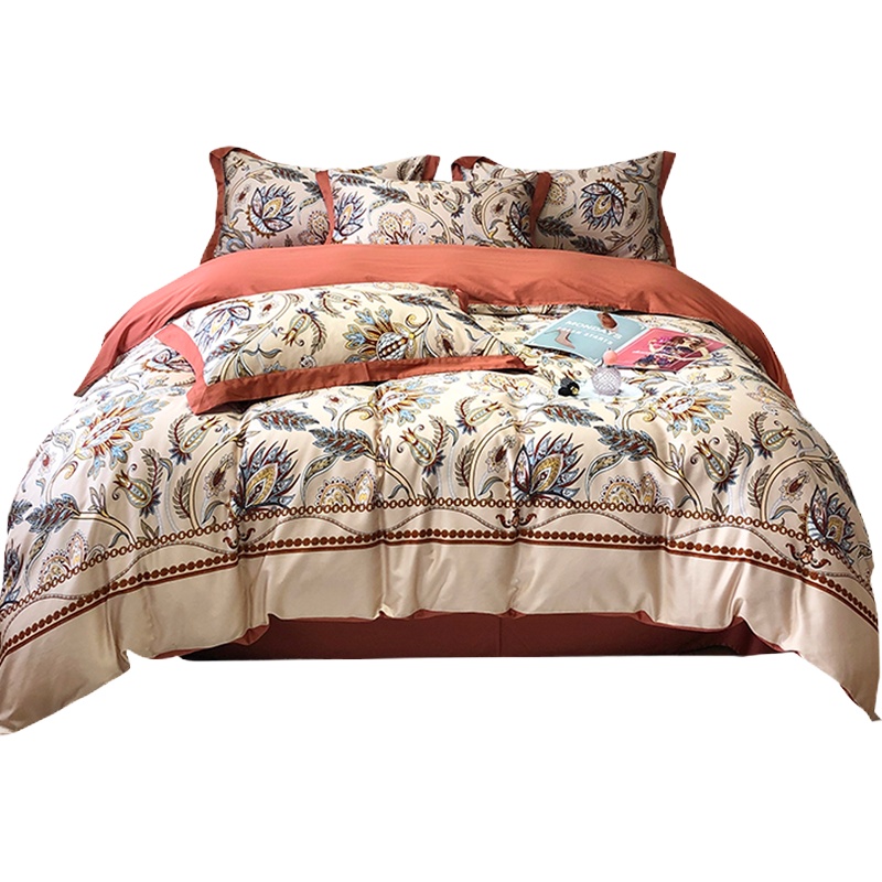 婵思 倾城系列60数码印花套件 床上用品四件套