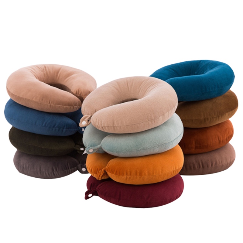 纯色颈枕U型枕毛绒枕头旅行护脖颈枕