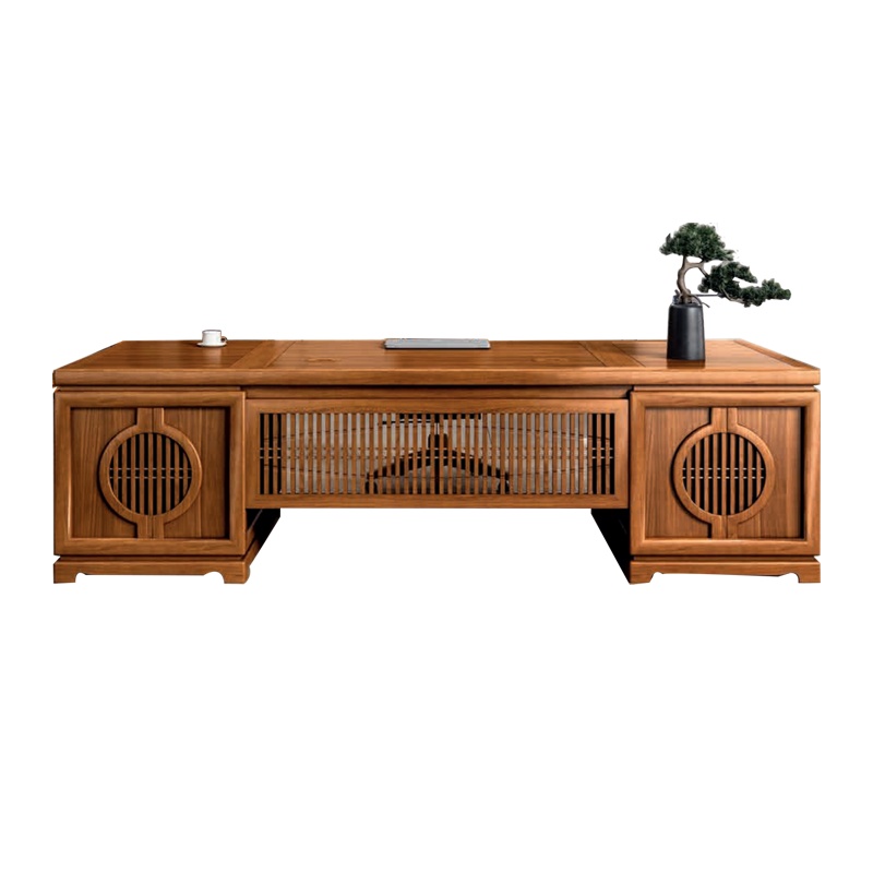 钜晟 办公家具新中式实木班台桌2.8米主管桌老板董事长办公桌 JS-GLZB-2806