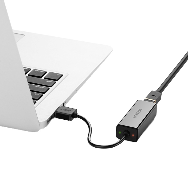 绿联 USB转RJ45网线接口 USB转百兆有线网卡通用苹果Mac小米盒子笔记本以太网口转换器30305黑