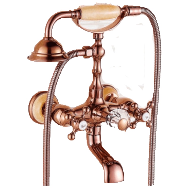 金色花洒套装欧式简易淋浴喷头冷热水龙头淋浴器浴室器混水阀安心抵