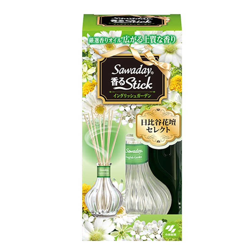 [精油香薰]小林制药(KOBAYASHI) 日本原装进口 空气清新剂 室内厕所去异味剂消臭剂 精油香薰棒 英式庭院香