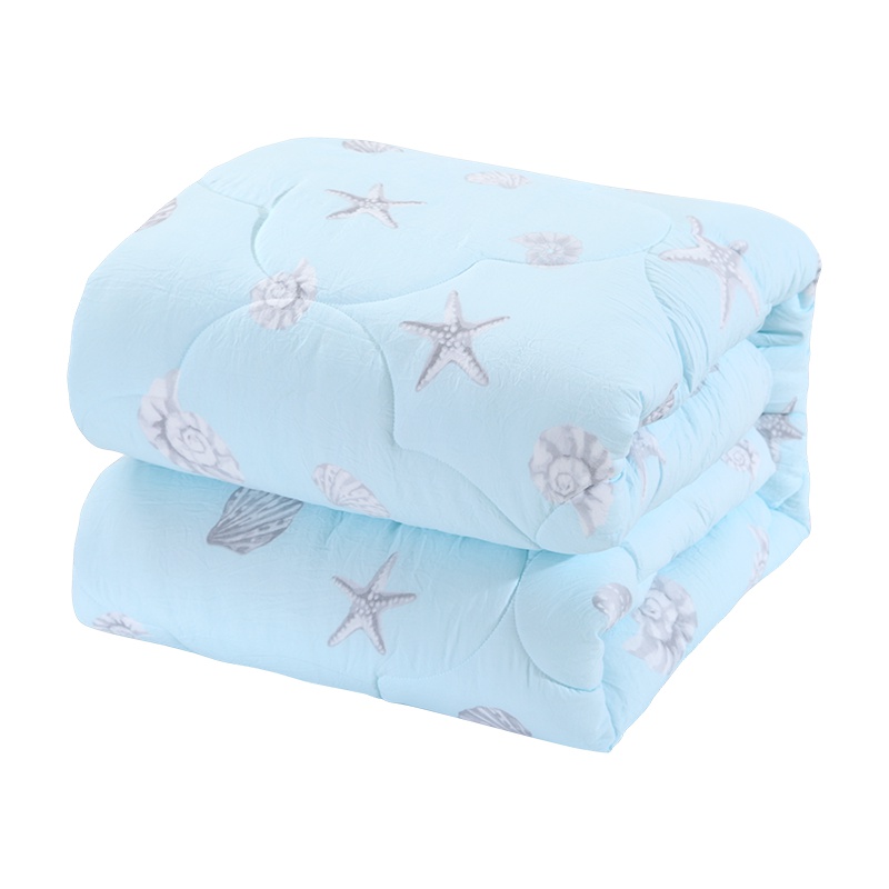 安睡宝水洗舒柔印花春秋被双人被芯加厚保暖被子 海洋蓝海洋粉