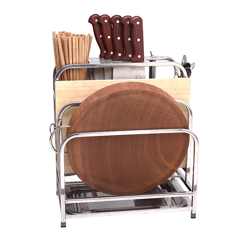 四季沐歌(MICOE) 厨房置物架刀架砧板架不锈钢厨房置物架收纳菜板架厨房用品筷子筒