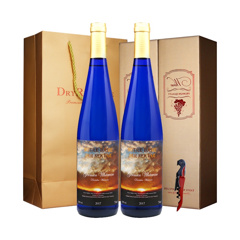 德国进口红酒 圣母之露半甜白葡萄酒750ml*2瓶 双支礼盒装