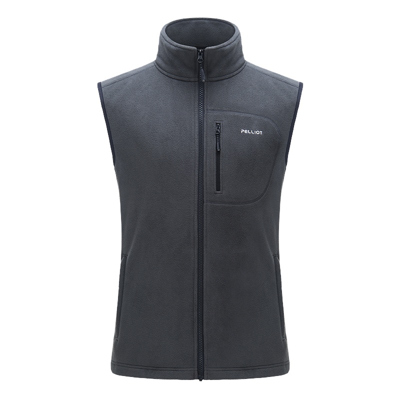 伯希和户外舒适抓绒马甲男女情侣秋冬防风保暖透气徒步登山郊游野营加厚涤纶开衫抓绒背心