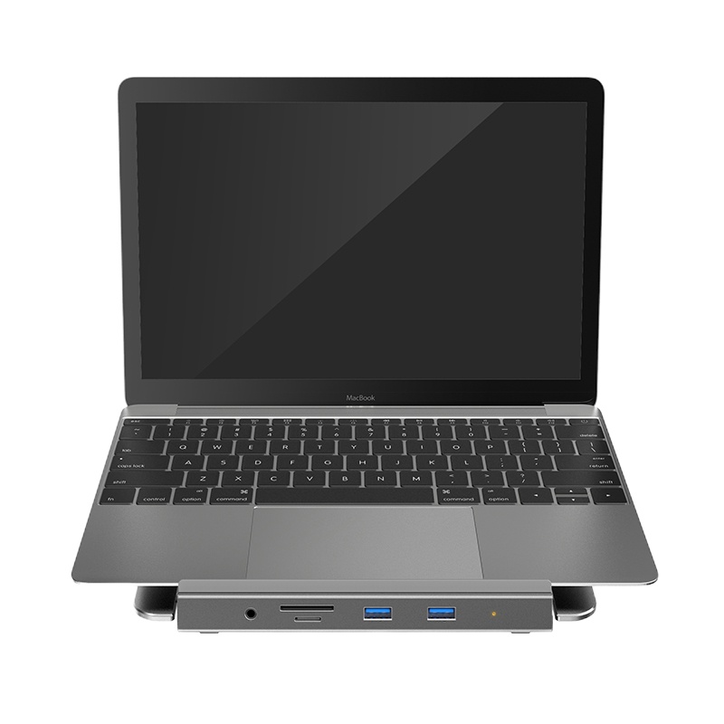 Type-C扩 展坞 桌面支 架式拓 展坞 U SB-C转HDMI/VGA转 换器 投屏12合1