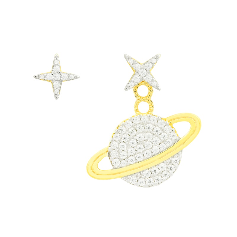 [apm MONACO]新款不对称星球耳环气质高贵宴会耳坠925银耳饰女士百搭耳钉奢华贵族饰品