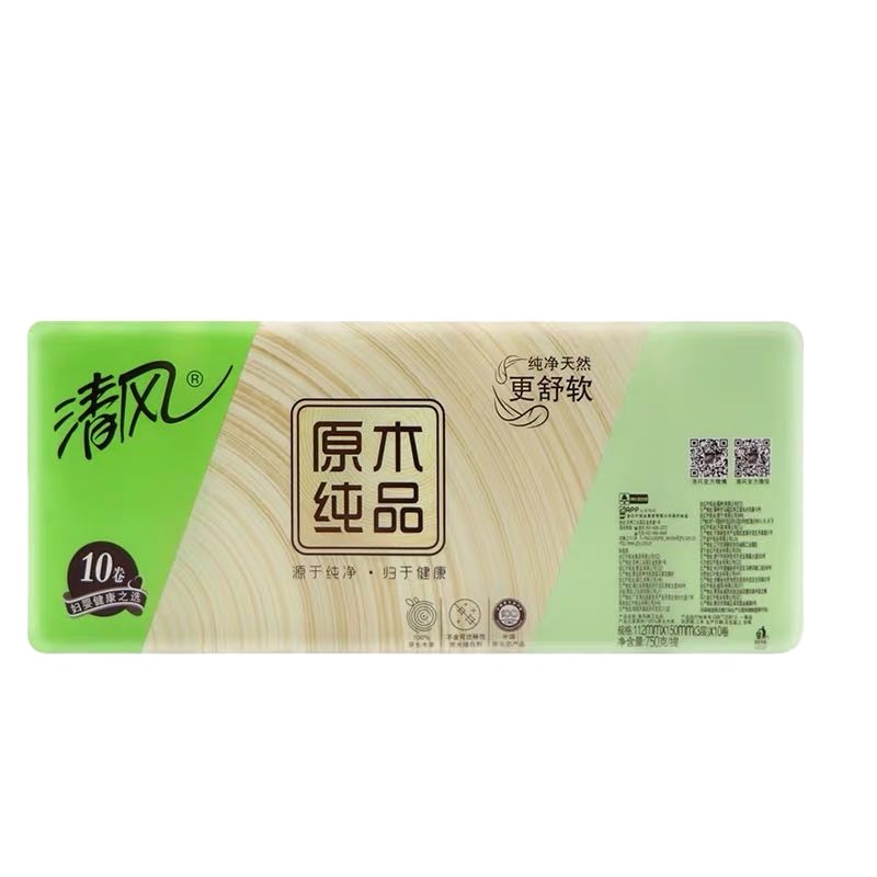 清风卷纸原木纯品无芯卷纸3层*10卷厕所纸卫生纸