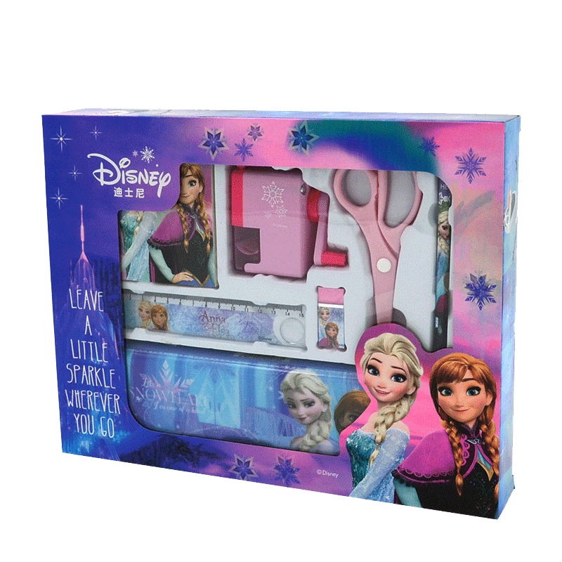 迪士尼文具礼盒DM6049冰雪公主紫铅笔盒套装小学生儿童学习文具大礼物包礼盒奖品 男女孩米奇学习用品套装 幼儿园生日礼品