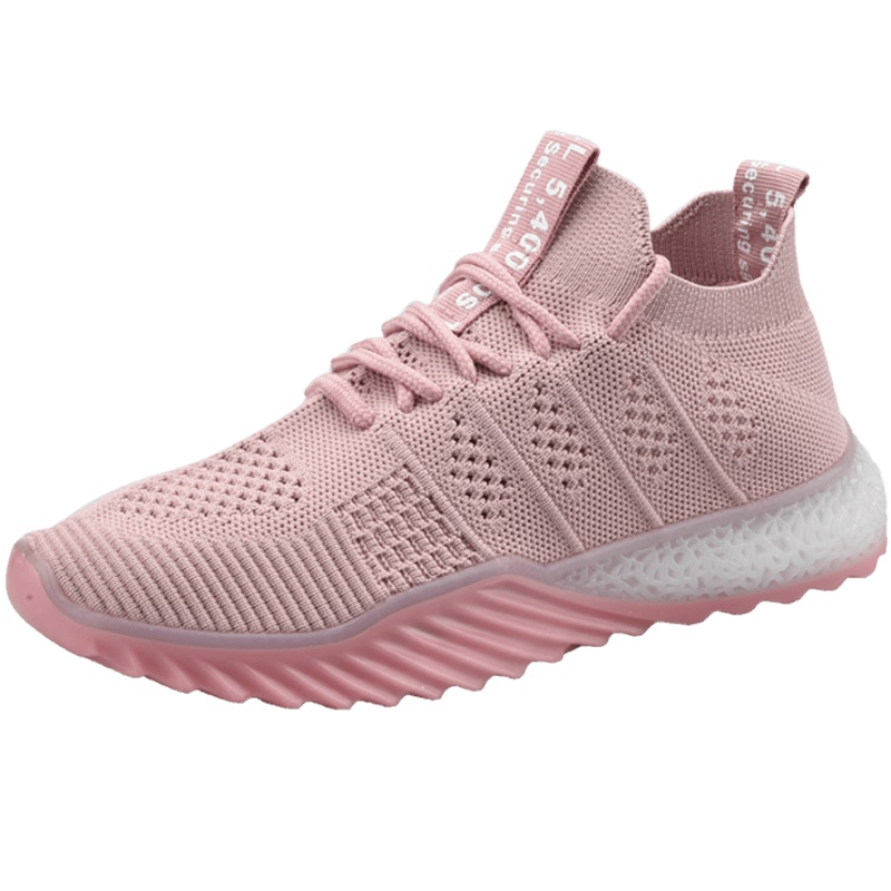 狄恩纪飞织网面鞋2019年夏季女款运动鞋时尚休闲跑步鞋运动鞋