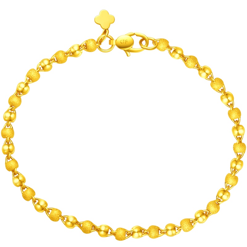 周大福珠宝首饰光沙足金金手链（工费：248计价）F5786