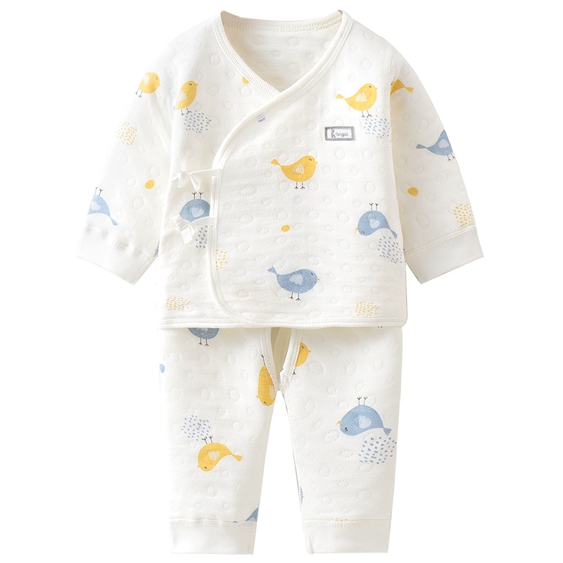 童泰(TONGTAI)秋冬新款新生儿婴幼儿两件套男女宝宝保暖0-3月和服内衣套装儿童内衣