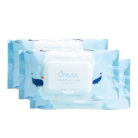 名创优品(miniso) 海洋水润柔湿巾 抽取式便携卫生水润湿纸巾[80片装*3]