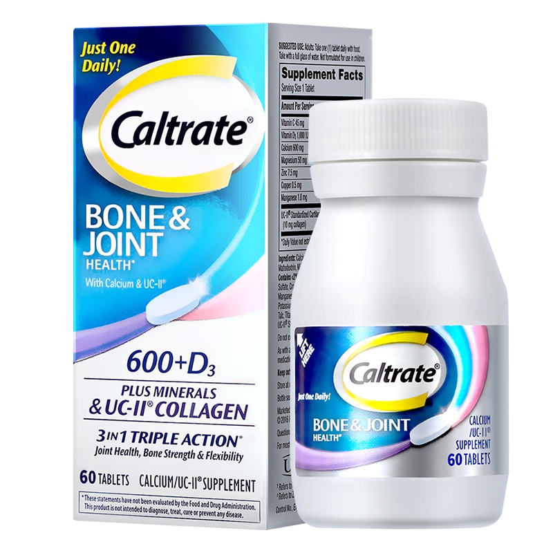 【助力骨关节损伤修复】钙尔奇UCII 骨胶原片 富含多种矿物质 60粒