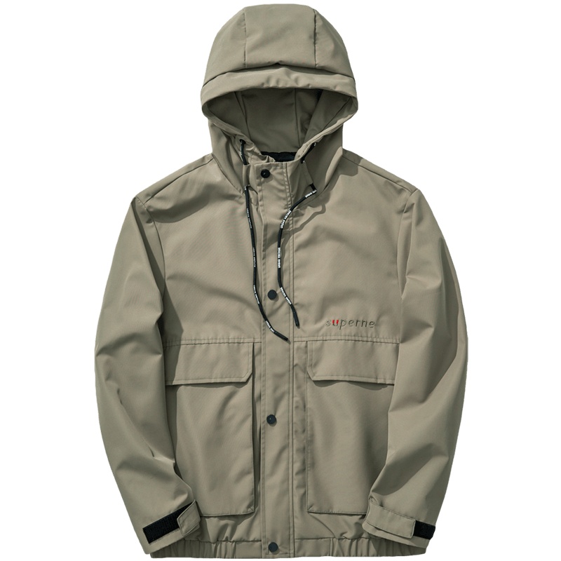 千纸鹤男装夹克新款时尚潮流宽松休闲连帽秋季外套男30253