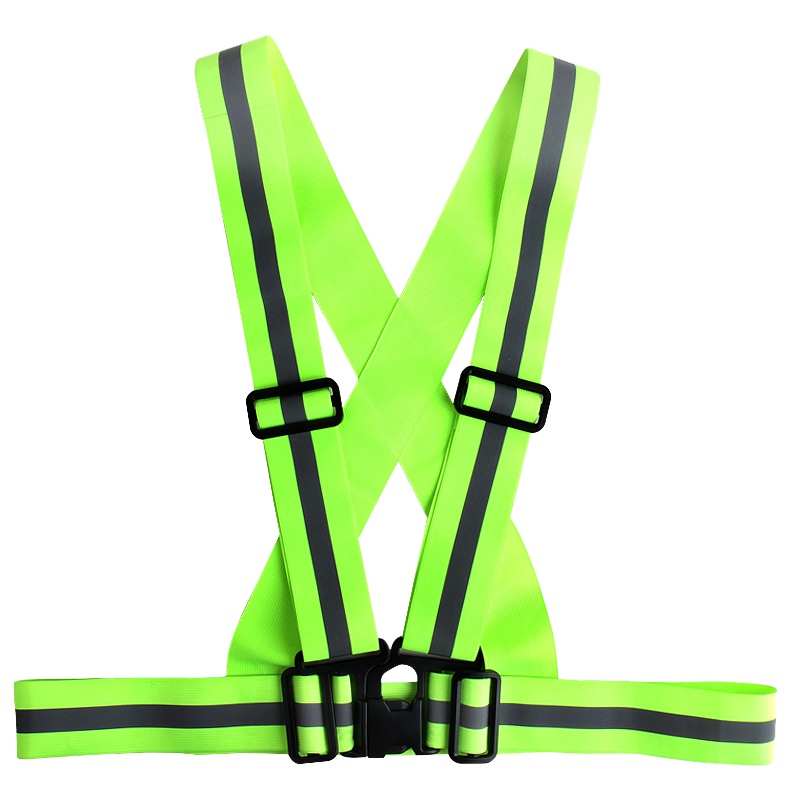 趣行 反光衣 反光背心 弹力背带反光衣 可调式男女均码 汽车夜跑骑行安全警示服