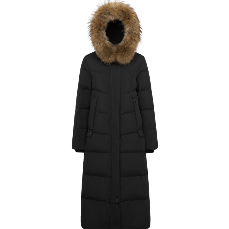 波司登毛领羽绒服女长款过膝2019新款保暖加厚冬装外套B90141014