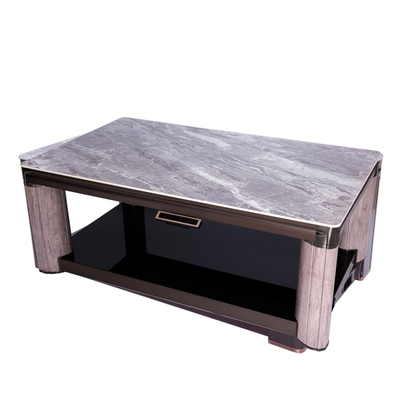 艾尚佳电暖桌石来运转岩板138*80*54CM无炉上发热取暖桌电暖炉升降茶几取暖茶几家用烤火桌电炉桌电烤桌火锅餐桌茶几