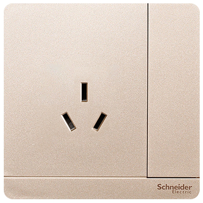 施耐德电气（Schneider Electric） 一位带开关一开三孔 电源插座86型 10A绎尚薄暮金