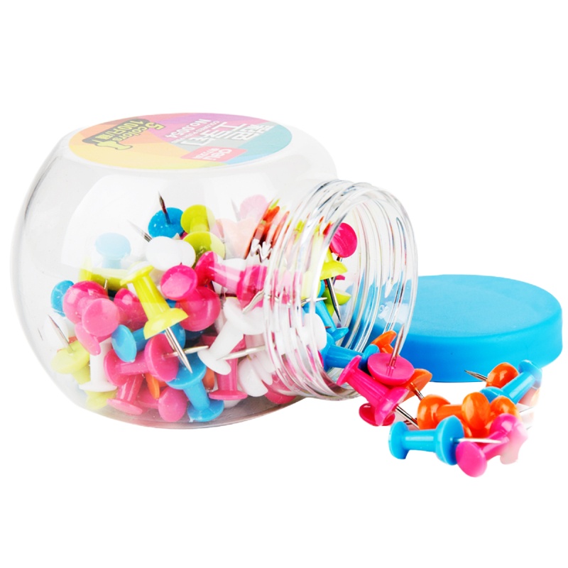 得力(deli)0054彩色工字钉100只/筒 5桶装 彩色工字钉S