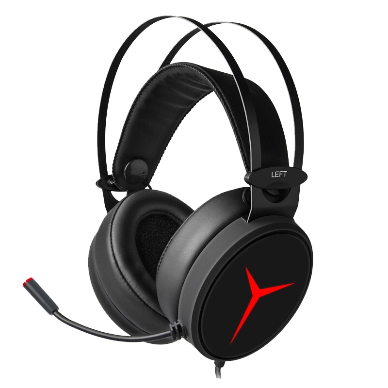 联想拯救者Y360电竞游戏耳机头戴式usb有线笔记本台式机电脑网吧吃鸡电竞耳麦听声辨位7.1环绕立体发光麦克风