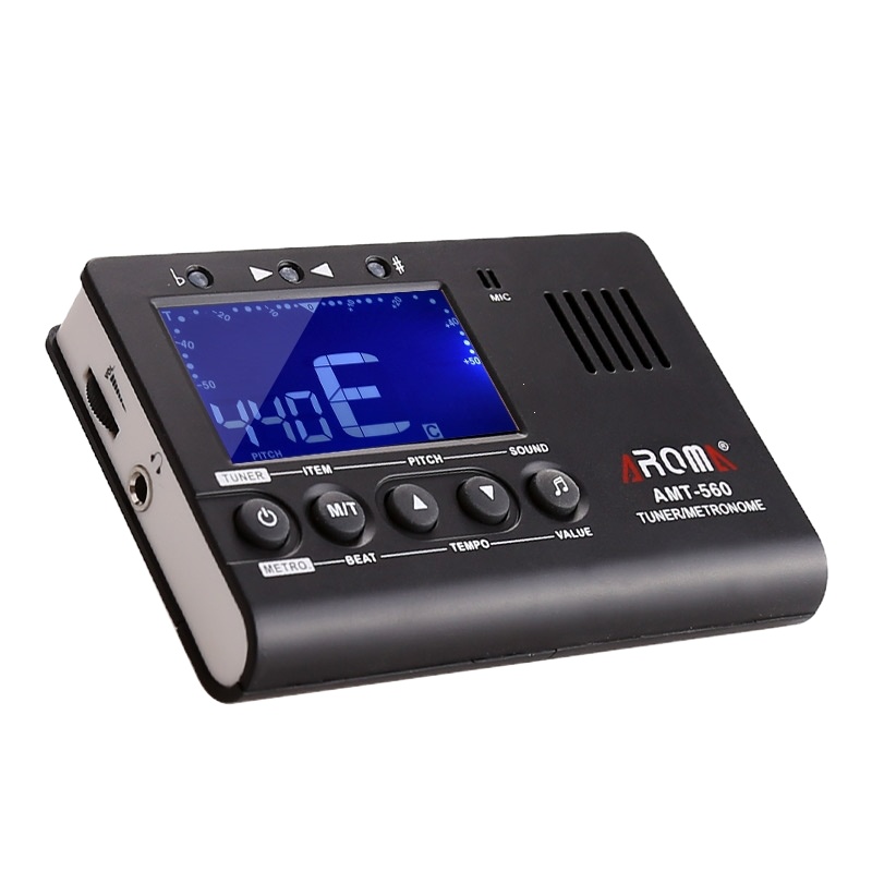 阿诺玛(AROMA)民谣吉他节拍器调音器三合一电子校音器小提琴贝斯尤克里里 铁灰色三合一：送布套+3拨片+一弦