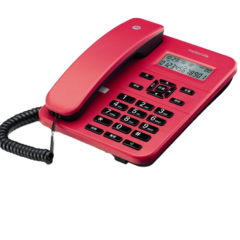 摩托罗拉(MOTOROLA) CT202C普通家用/办公话机来电显示电话机商务有绳座机(红色)
